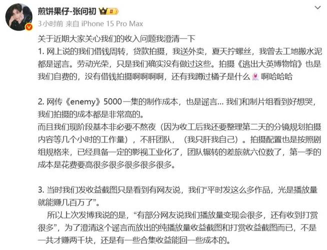 关于《enemy》导演回应经费问题的信息